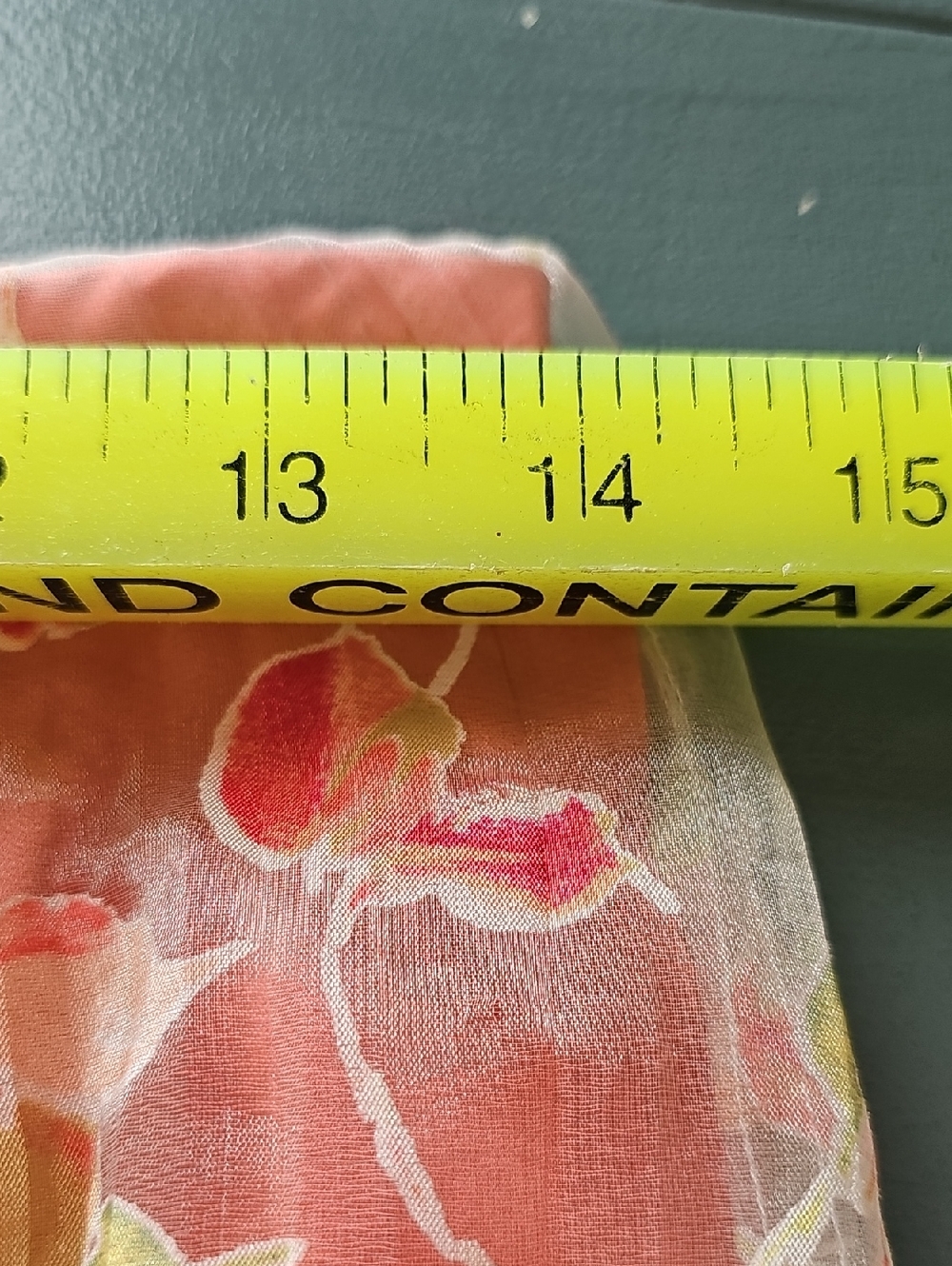 Neiman Marcus Coral Pink Floral Pencil Skirt,  Sheer Overlay. Size 4 - Picture 7 of 9